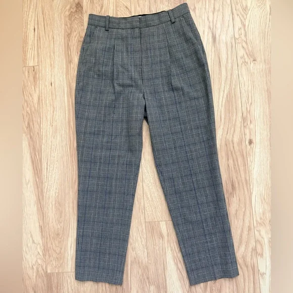 Rebecca Taylor Plaid High Waist Trousers Size 8 - Picture 2 of 8